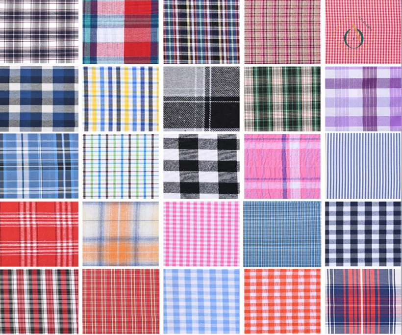 Multi design Checks Fabric